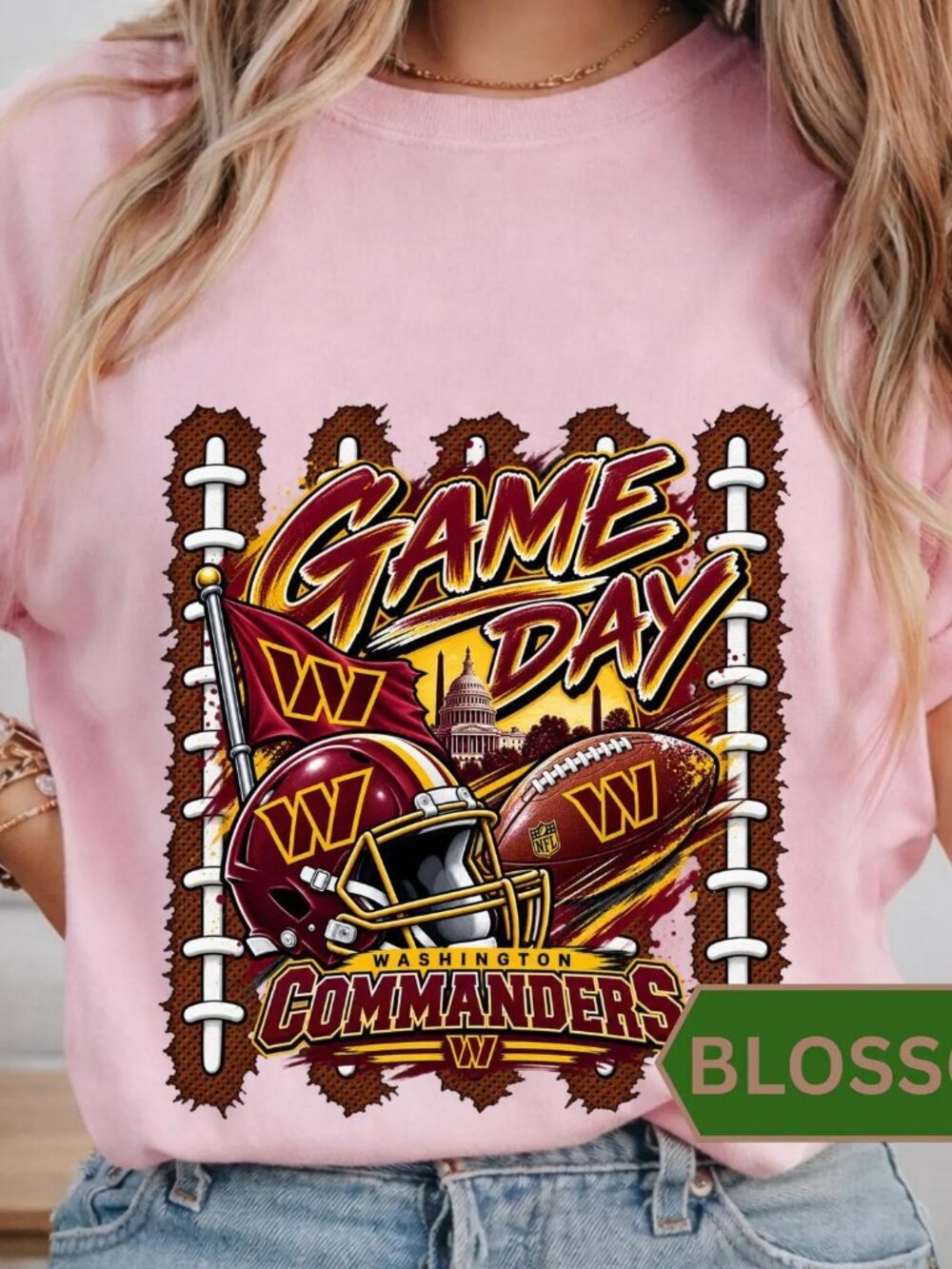 Washington Football Supporter T Shirt, Commanders Fan Gear Tee